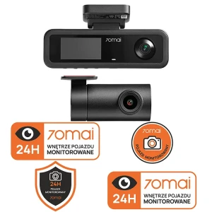 Kamera samochodowa 70mai T400 + kamera tylna RC21 + karta Lexar microSDXC Blue Plus 128GB + adapter SD