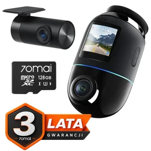 Kamera samochodowa 70mai 4K Omni X800 Czarna + kamera tylna RC14 + karta microSD 128GB SET