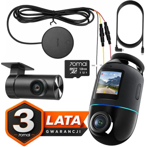 Kamera samochodowa 70mai 4K Omni X800 set Czarna kamera tylna RC14 karta 70mai 128GB UP04.webp